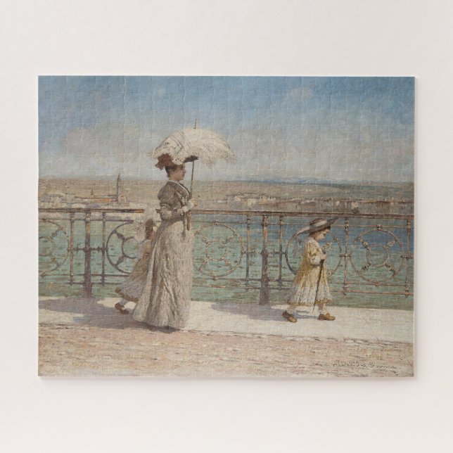 Puzzle Dame et filles sur le pont Ponte Nuovo à Vérone (Horizontal)