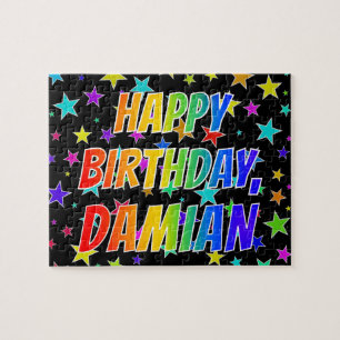 Puzzle "DAMIAN" Prénom, Amusant "HEUREUX ANNIVERSAIRE"