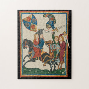 Puzzle Damsel In Distress, Art Médiéval Du XIVe Siècle