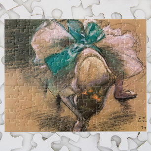 Puzzle Dancer Tying Her Ribbons by Edgar Degas