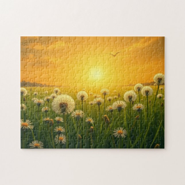 Puzzle Dandelion's at sunset (Horizontal)