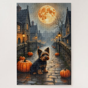 Puzzle Dandie Dinmont Terrier Village gothique Halloween