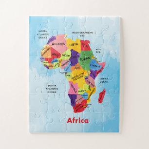 Puzzle d'aquarelle Carte d'Afrique