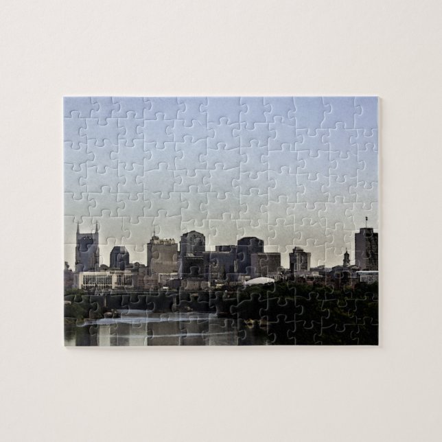 Puzzle d'aquarelle d'horizon de Nashville (Horizontal)