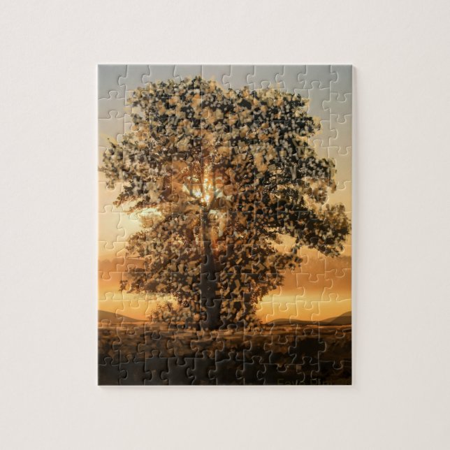 Puzzle d'arbre du coucher de soleil (Vertical)
