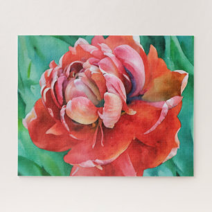 Puzzle d'art à fleurs à deux pétales rouges