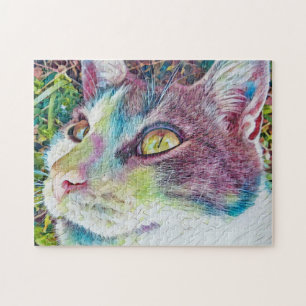 Puzzle d'art de chats douces et colorées