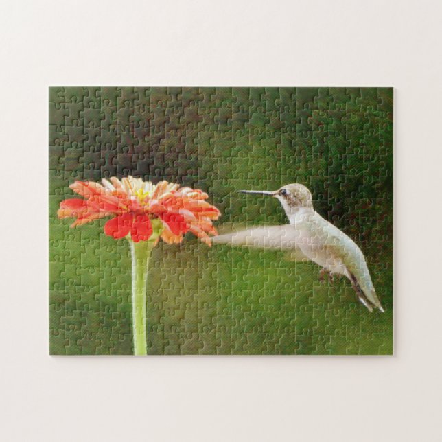 Puzzle d'art des colibris et des fleurs (Horizontal)