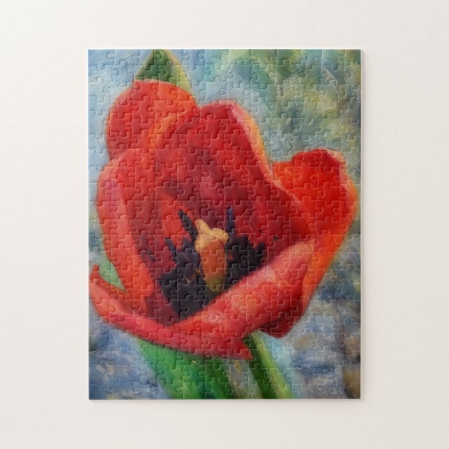 Puzzle d'art des fleurs rouges Tulip (Vertical)