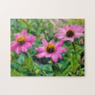 Puzzle d'art du jardin de fleurs roses