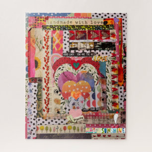 Puzzle d'art en papier de coeur lunatique