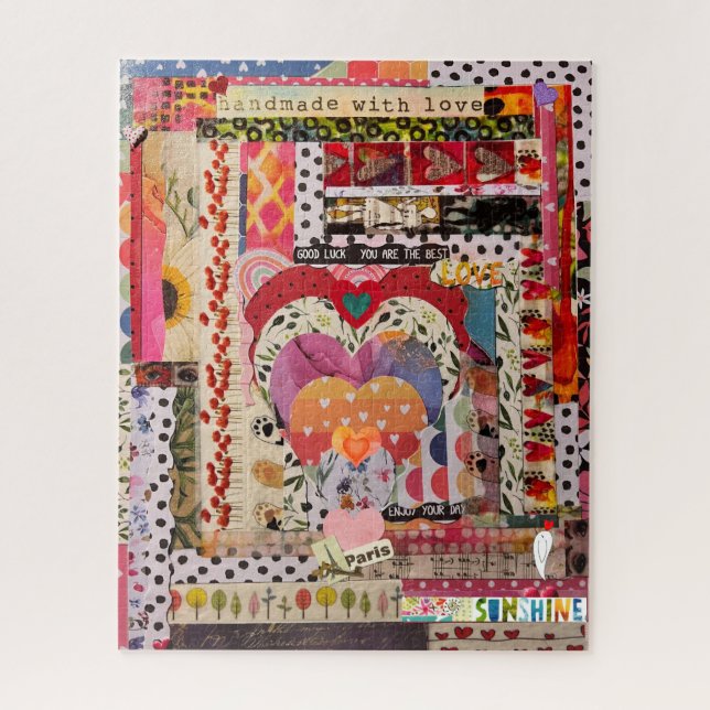 Puzzle d'art en papier de coeur lunatique (Vertical)