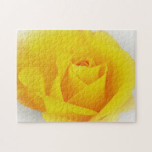 Puzzle d'art floral de fleur de rose jaune vif