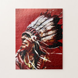 Puzzle d'art original du chef Nez-Percé autochtone