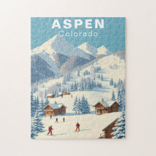 Puzzle d'Aspen Colorado Skiing Voyage Vintage