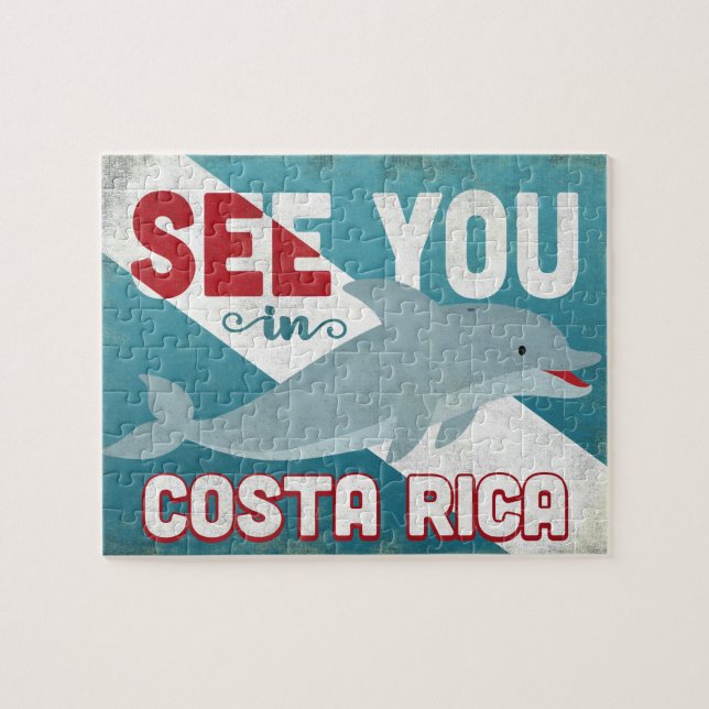 Puzzle Dauphin du Costa Rica - rétro Vintage voyage (Horizontal)