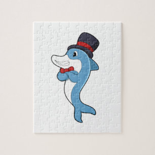 Puzzle Dauphin en tant que Gentleman avec Casquette