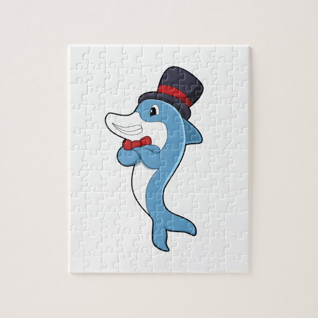 Puzzle Dauphin en tant que Gentleman avec Casquette (Vertical)
