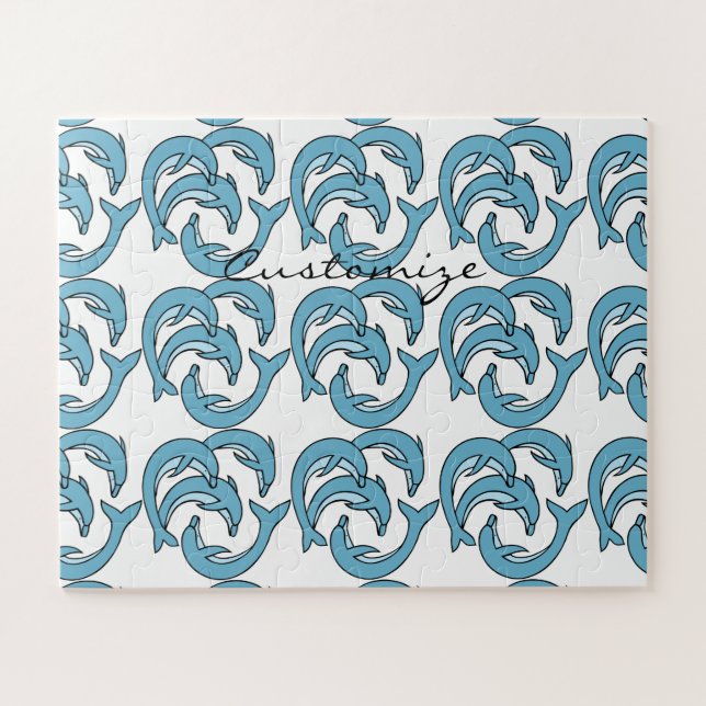 Puzzle Dauphins bleus entourant Thunder_Cove (Horizontal)