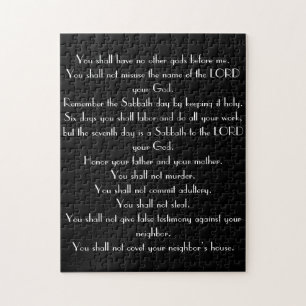 Puzzle de 10 commandements - noir et blanc
