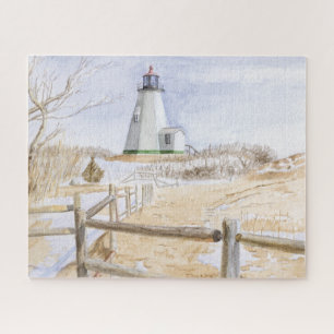 Puzzle de 520 pièces, aquarelle du phare de Plymou