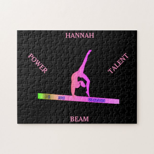 Puzzle de balance de la gymnastique. Nom personnal (Horizontal)