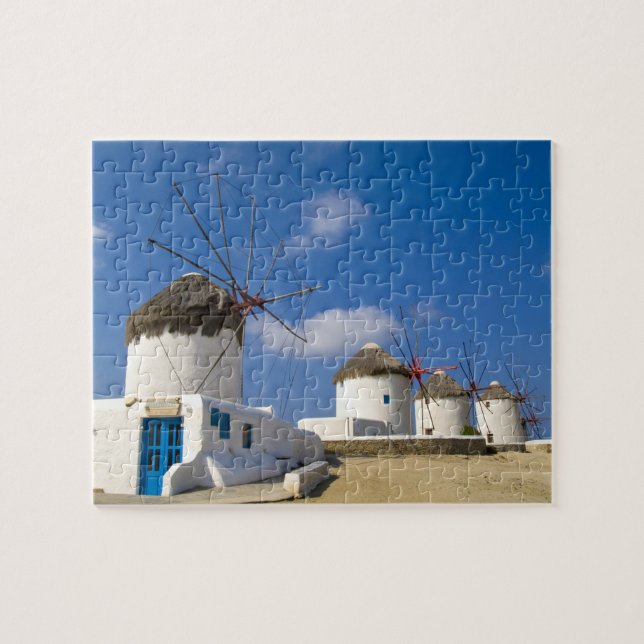 Puzzle De beaux moulins à vent sur l'île de Mykonos, (Horizontal)