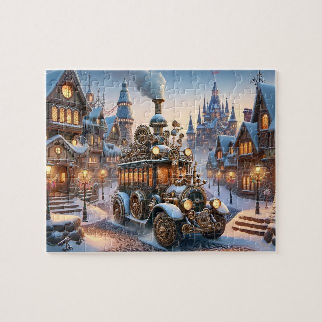 Puzzle de bus de Noël Steampunk (Horizontal)