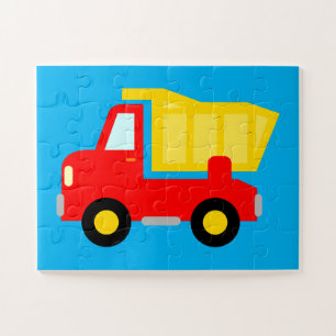 Puzzle de camion de jouets rouges facile pour les 