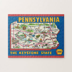 Puzzle de carte de Pennsylvanie 11x14