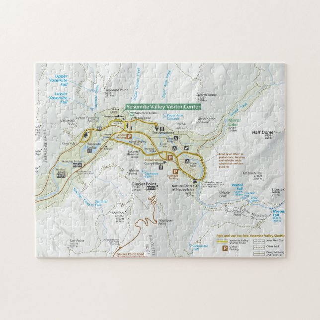 Puzzle de carte de vallée de Yosemite (Horizontal)
