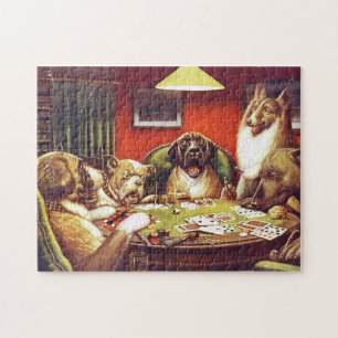 Puzzle de cartes de jeu de chiens