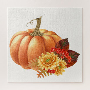 Puzzle de casse-tête de citrouille d'automne