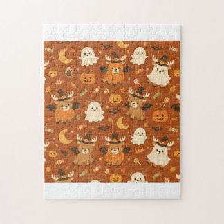 Puzzle de cerf de costume d'Halloween mignon