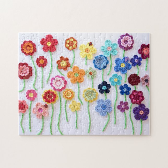 Puzzle de champ de fleurs de Crochet (Horizontal)
