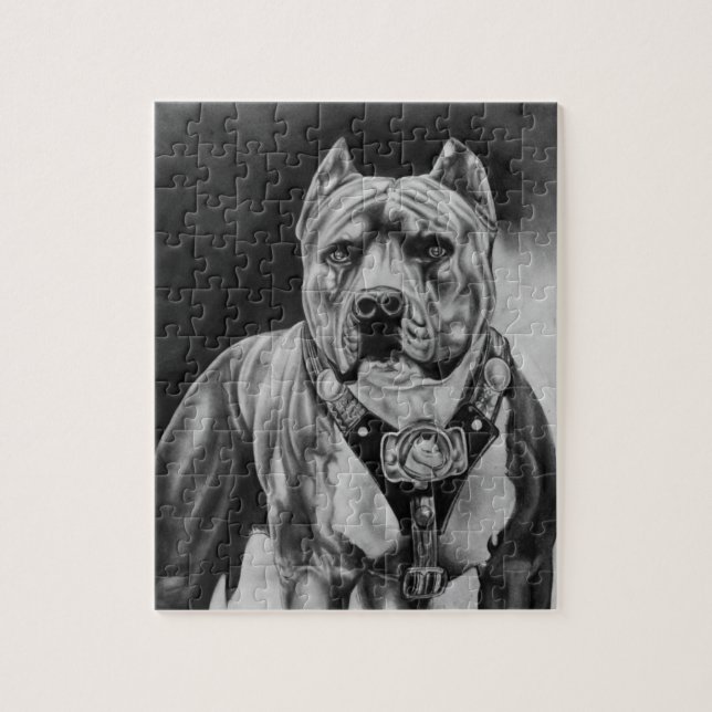 PUZZLE DE CHARCOIL PITBULL DRAWNING (Vertical)