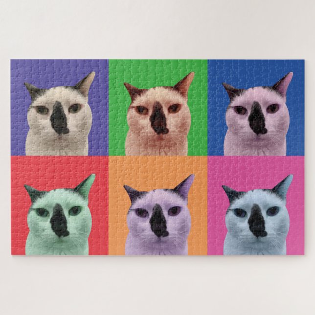 Puzzle de chat blanc et noir (Horizontal)