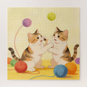 Puzzle de chat calicot joueur