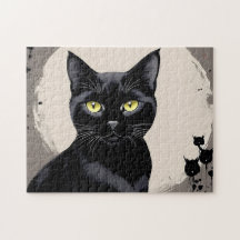 Puzzle de chat noir 252 pièces difficile