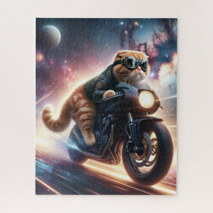 Puzzle de chat sur moto