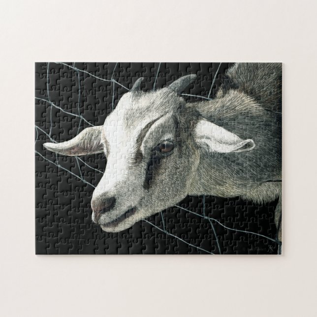 Puzzle de chèvre - "l'herbe est toujours plus (Horizontal)
