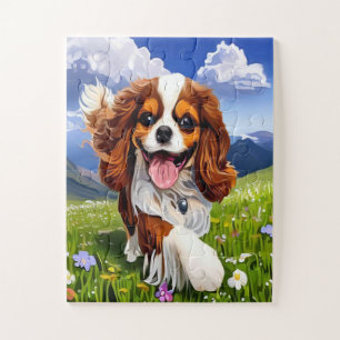 Puzzle de chiot de garçon joyeux