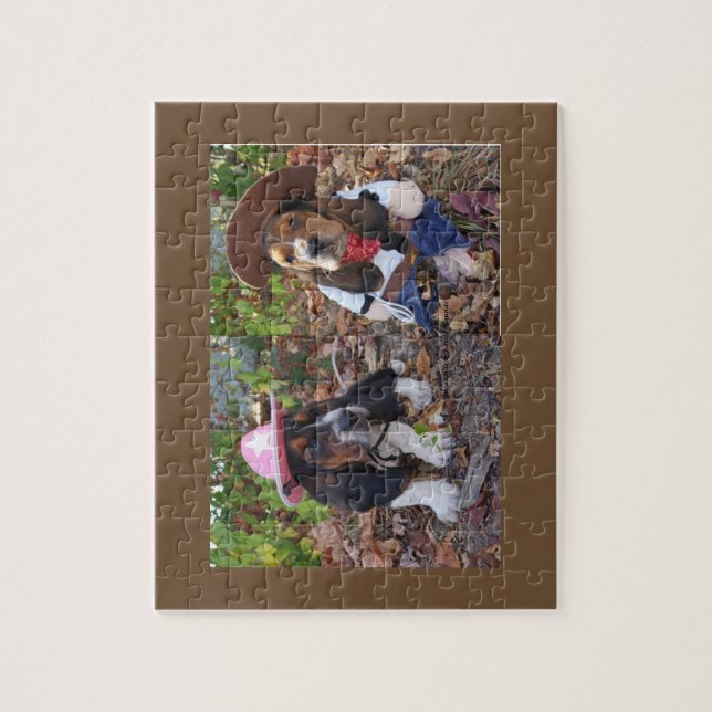 Puzzle de chiots de chien de basset (Vertical)