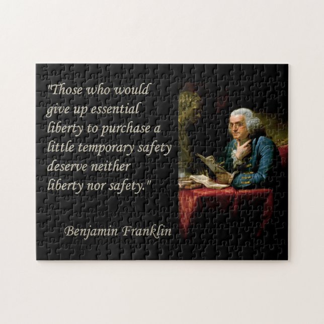 Puzzle de citation de liberté de Ben Franklin (Horizontal)