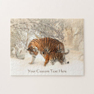 Puzzle de coutume de tigres d'hiver