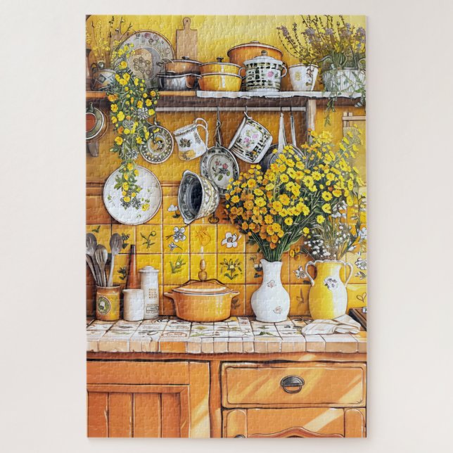 Puzzle de cuisine jaune soleil (Vertical)