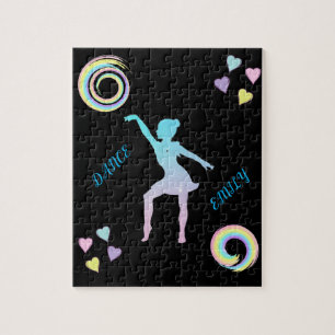 Puzzle de danse avec coeur & tourbillons.