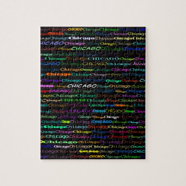 Puzzle de design de texte de Chicago I (Vertical)