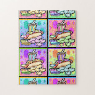 Puzzle de fast-food Hot Dog Pop Art