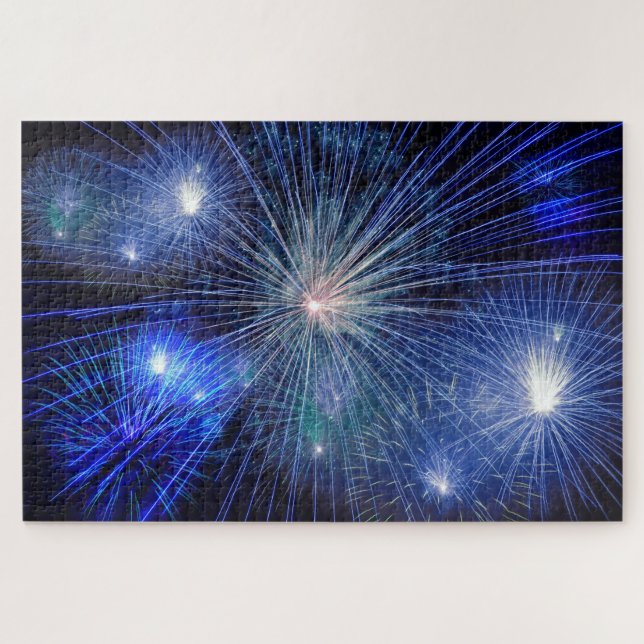 puzzle de feux d'artifice bleu  (Horizontal)